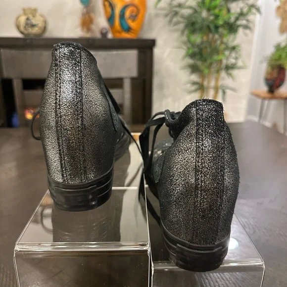 Converse Chuck Taylor Women's Silver and Black High-Top Sneakers - Picture 3 of 10